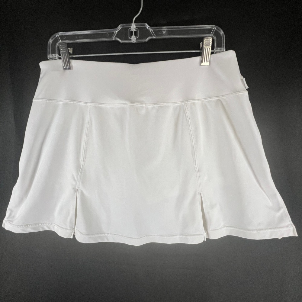 Nike Dri-FIT‎ White Tennis Skort Womens Medium Pleated Golf Skirt 383388-100